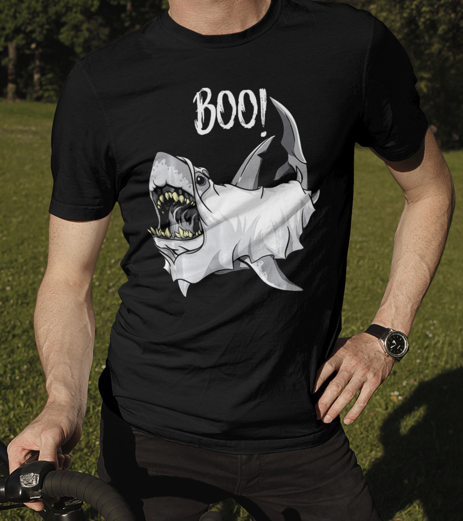 BOO Great White Shark Ghost T-Shirt