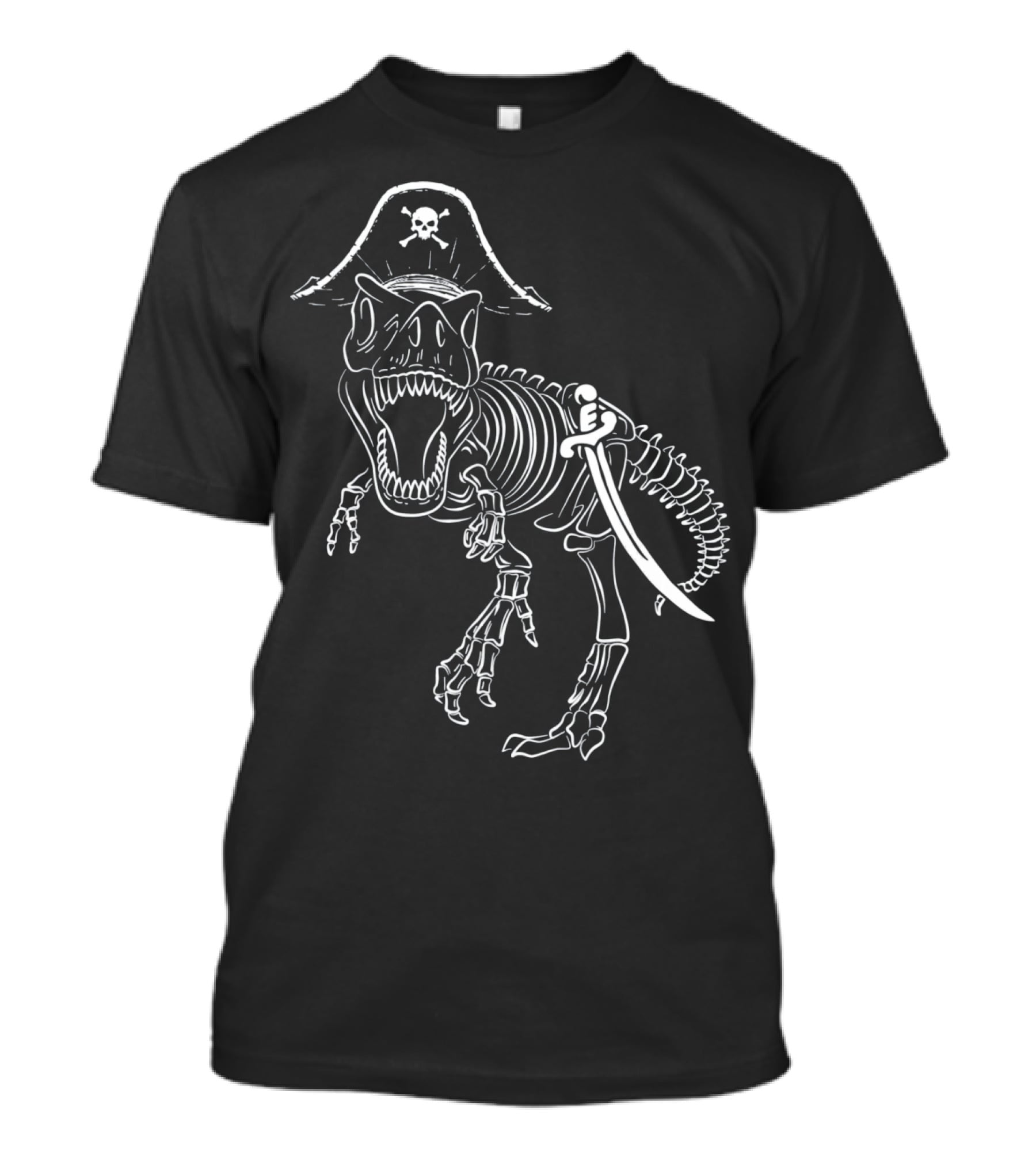 T-Rex Skeleton With Pirate Hat And Sword T-Shirt