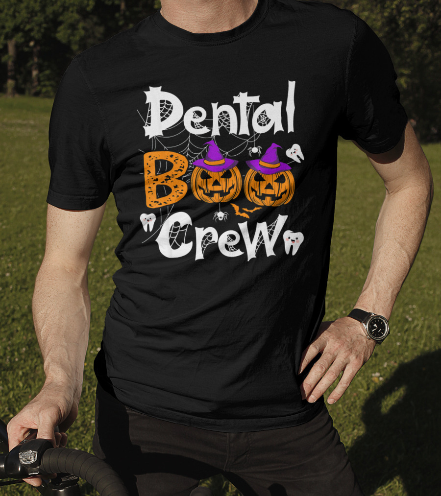 Dental Boo Crew Halloween Dental Humor Pumpkins Teeth Spiders T-Shirt