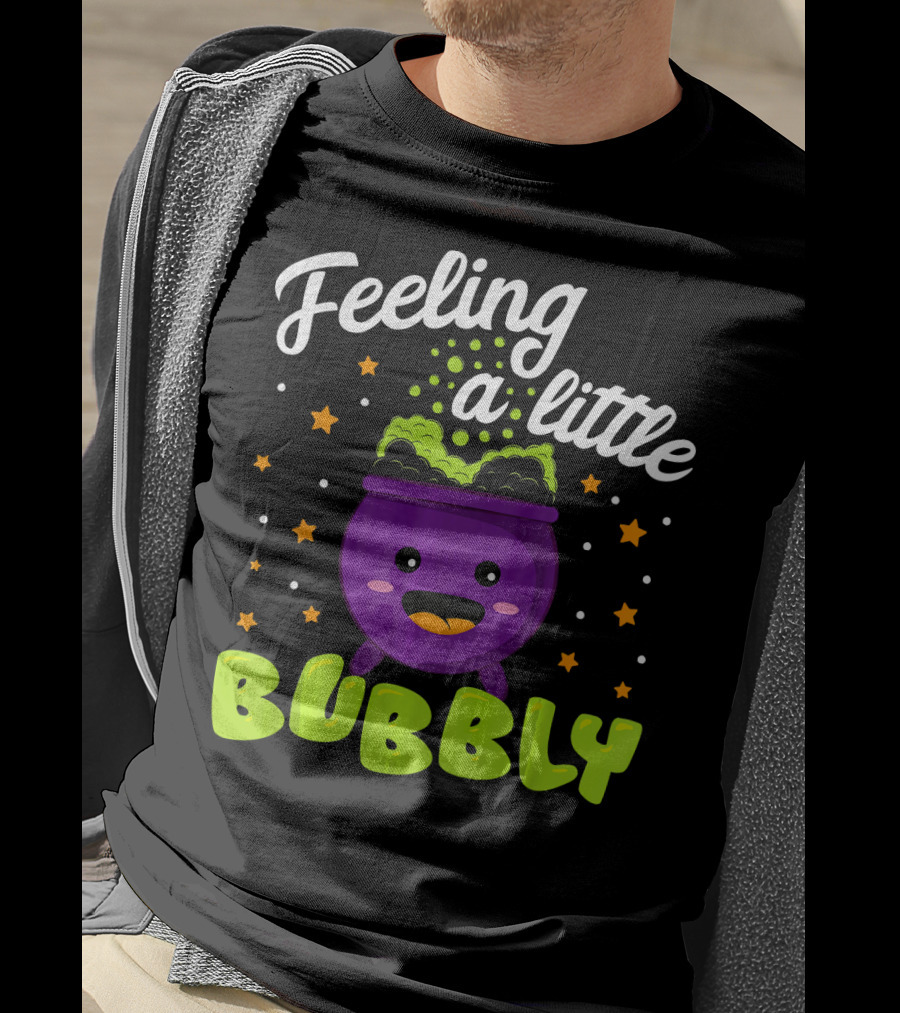 Feeling A Little Bubbly Cute Kawaii Cauldron Halloween Bubble T-Shirt