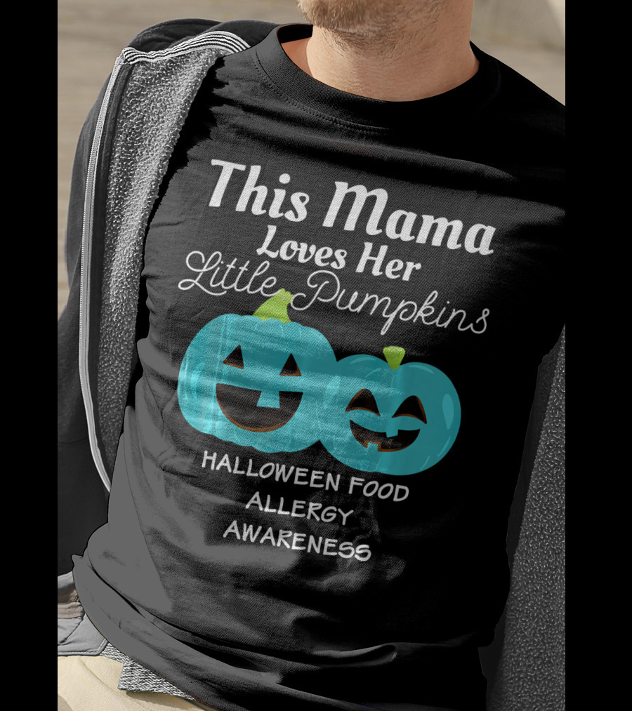 This Mama Loves Her Little Pumpkins Halloween Food Allergy Awareness T-Shirt