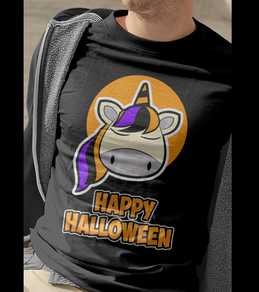 Happy Halloween Colorful Sleeping Unicorn T-Shirt