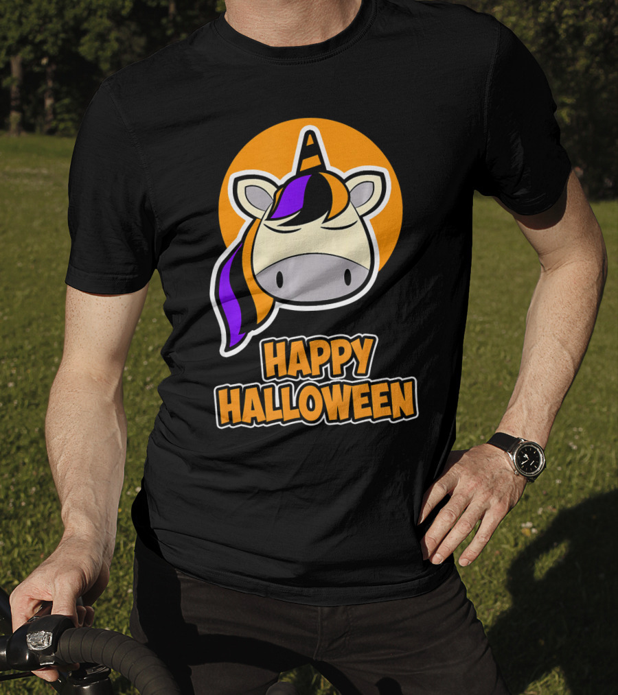 Happy Halloween Colorful Sleeping Unicorn T-Shirt