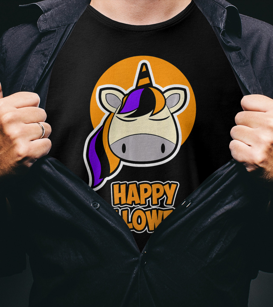 Happy Halloween Colorful Sleeping Unicorn T-Shirt