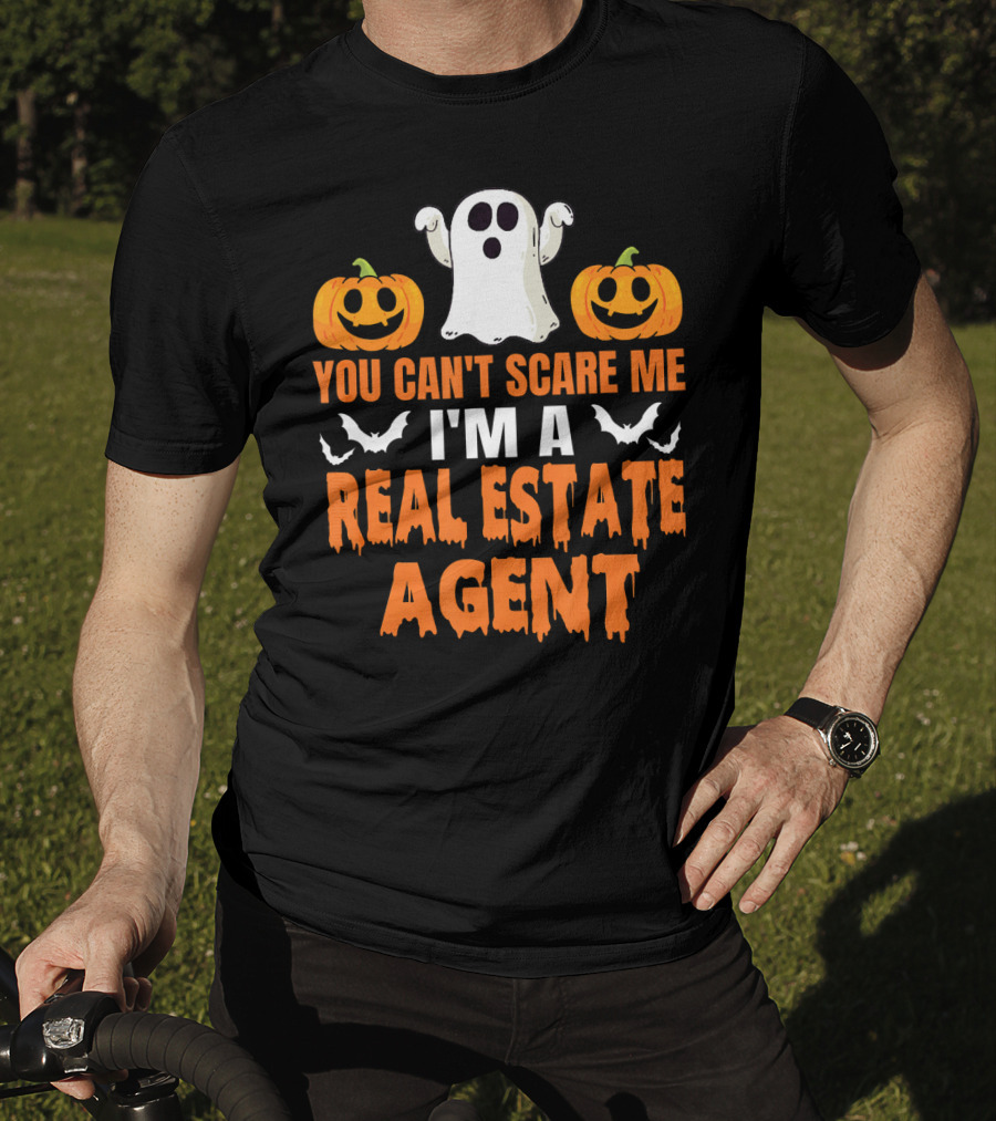 You Can't Scare Me I'm A Real Estate Agent Ghost And Pumpkins T-Shirt