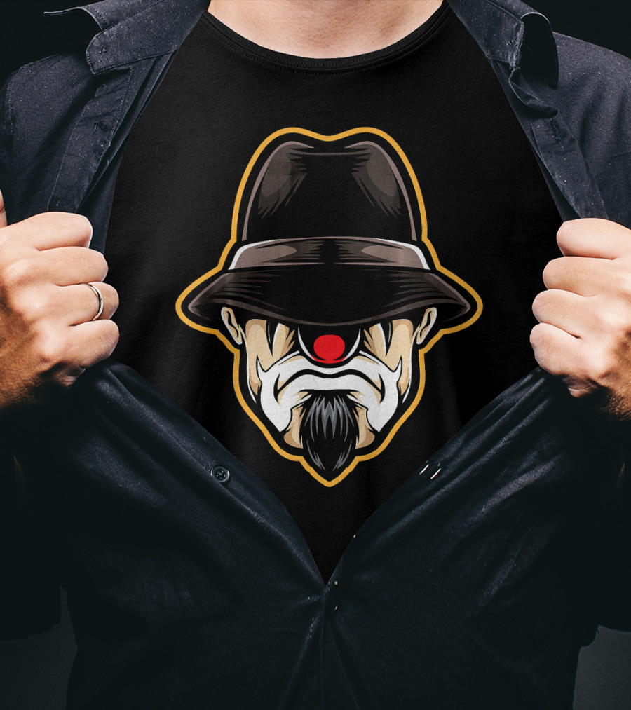 Halloween Scary Clown Cholo Gangster Hat Beard T-Shirt