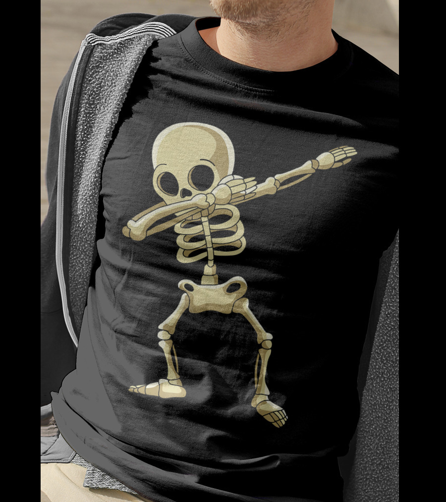 Kids Skeleton Dabbing Pose T-Shirt