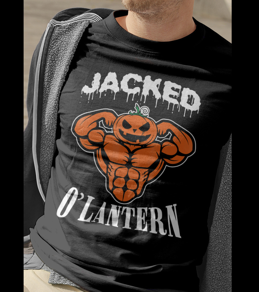 Jacked O'Lantern Cute Smile Pumpkin Strong Gymer T-Shirt