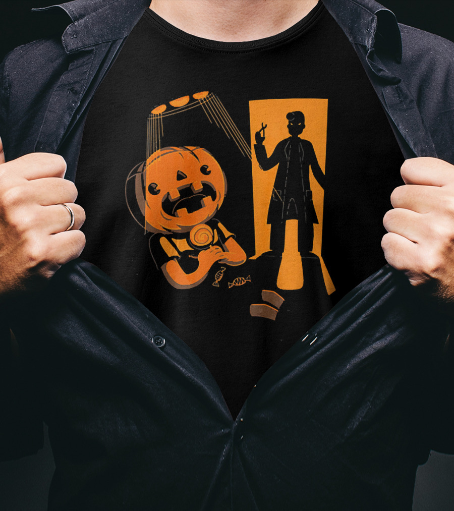 Dentist Halloween Horror Pumpkin Patient Dental Hygienist Shadow T-Shirt
