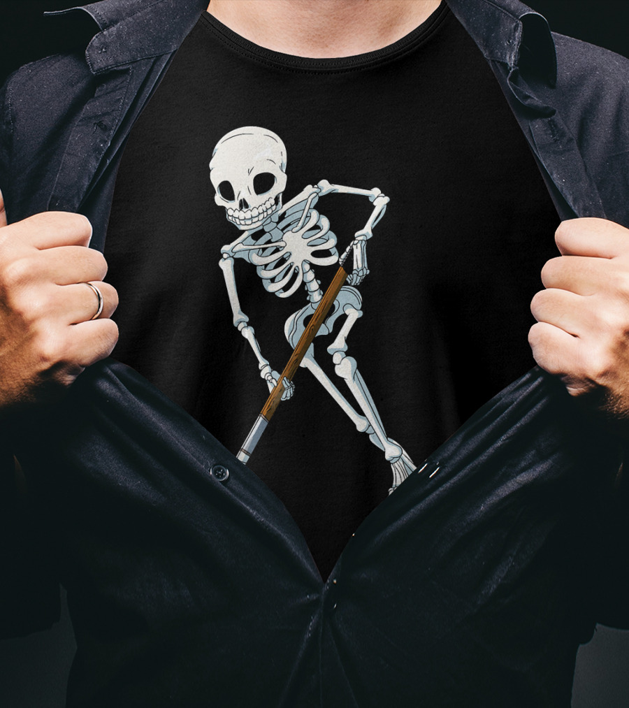 Skeleton Hockey Player Iconic Skating Pose T-Shirt
