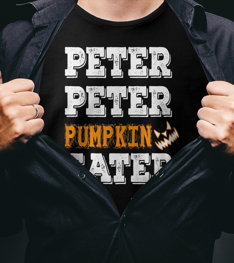Peter Peter Pumpkin Eater Jack-O'-Lantern Face T-Shirt
