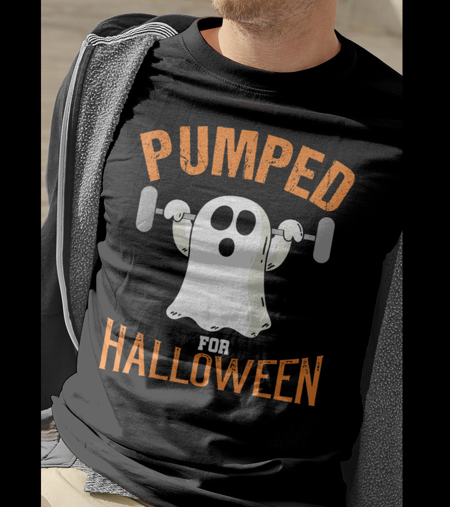 Pumped For Halloween Fitness Ghost T-Shirt