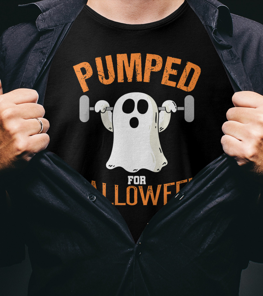 Pumped For Halloween Fitness Ghost T-Shirt