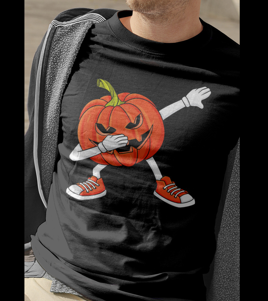 Dabbing Jack O Lantern Pumpkin Dance Pose T-Shirt