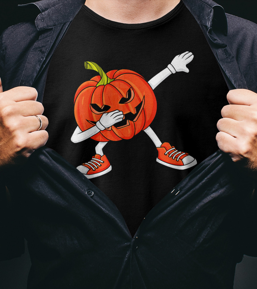 Dabbing Jack O Lantern Pumpkin Dance Pose T-Shirt