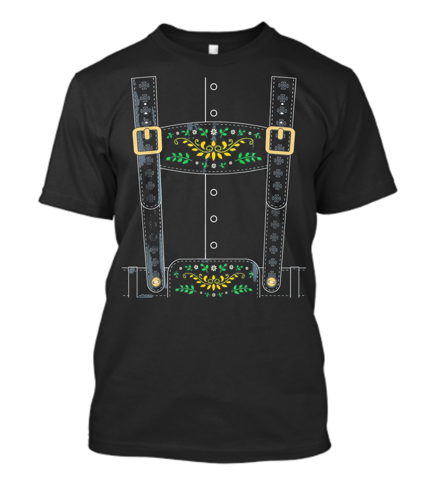 Lederhosen Oktoberfest Bavarian Floral Harness T-Shirt