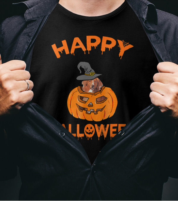 Happy Halloween Nova Scotia Duck Tolling Retriever Pumpkin T-Shirt