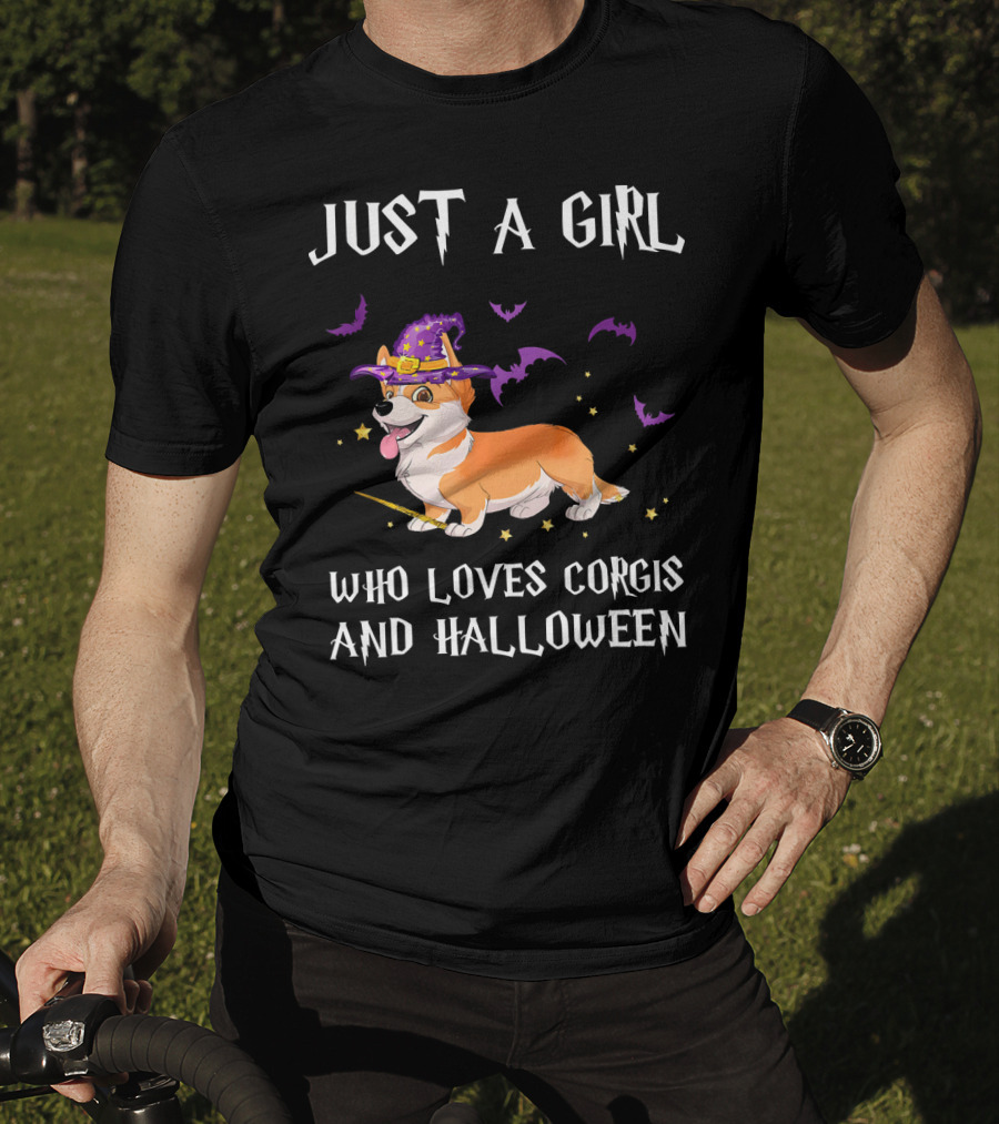 Just A Girl Who Loves Corgis And Halloween T-Shirt
