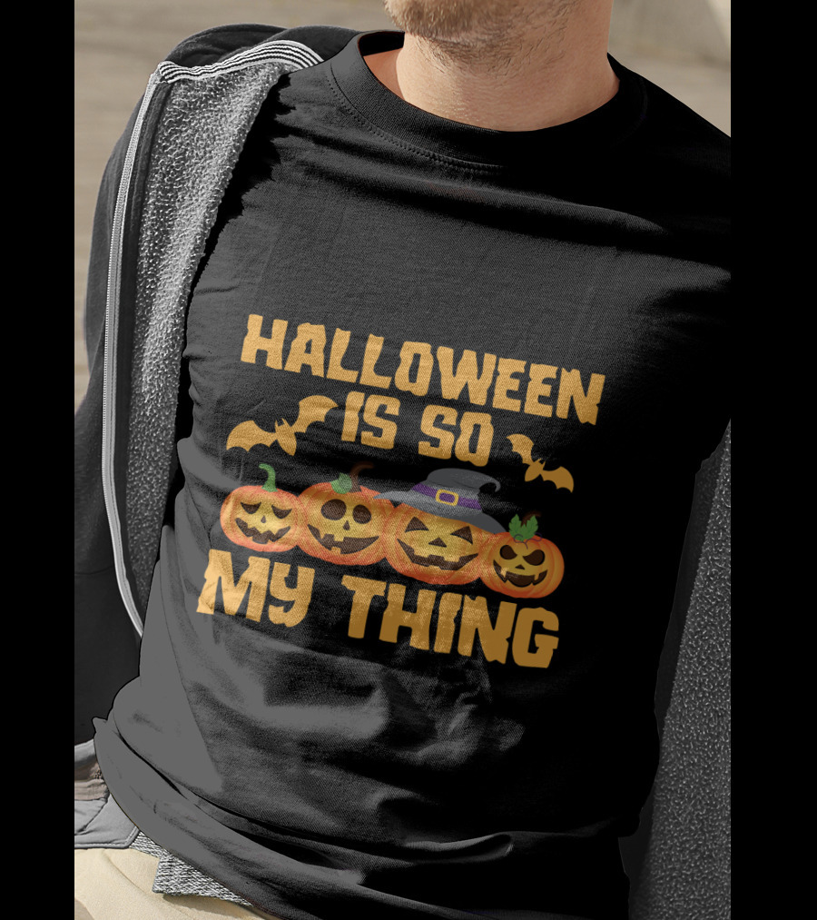 Halloween Is So My Thing Pumpkin Witch Bats T-Shirt