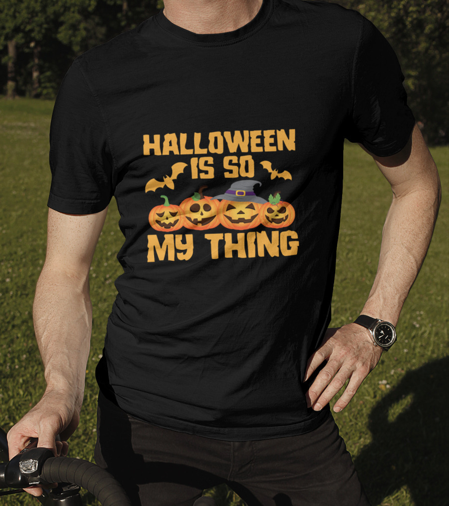 Halloween Is So My Thing Pumpkin Witch Bats T-Shirt