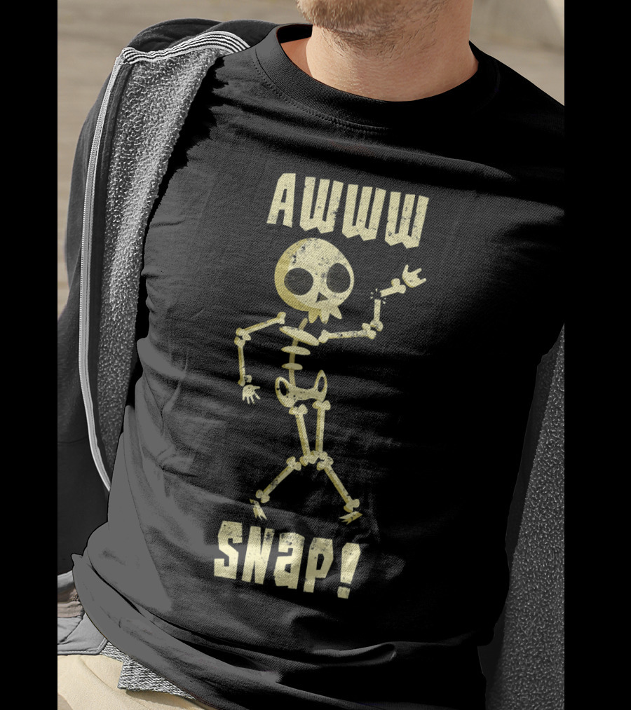 Awww Snap Funny Broken Arm Skeleton T-Shirt