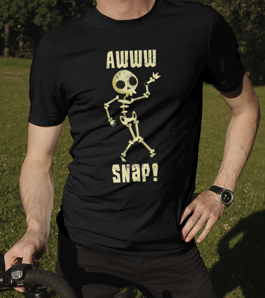 Awww Snap Funny Broken Arm Skeleton T-Shirt