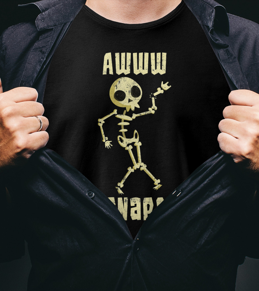 Awww Snap Funny Broken Arm Skeleton T-Shirt