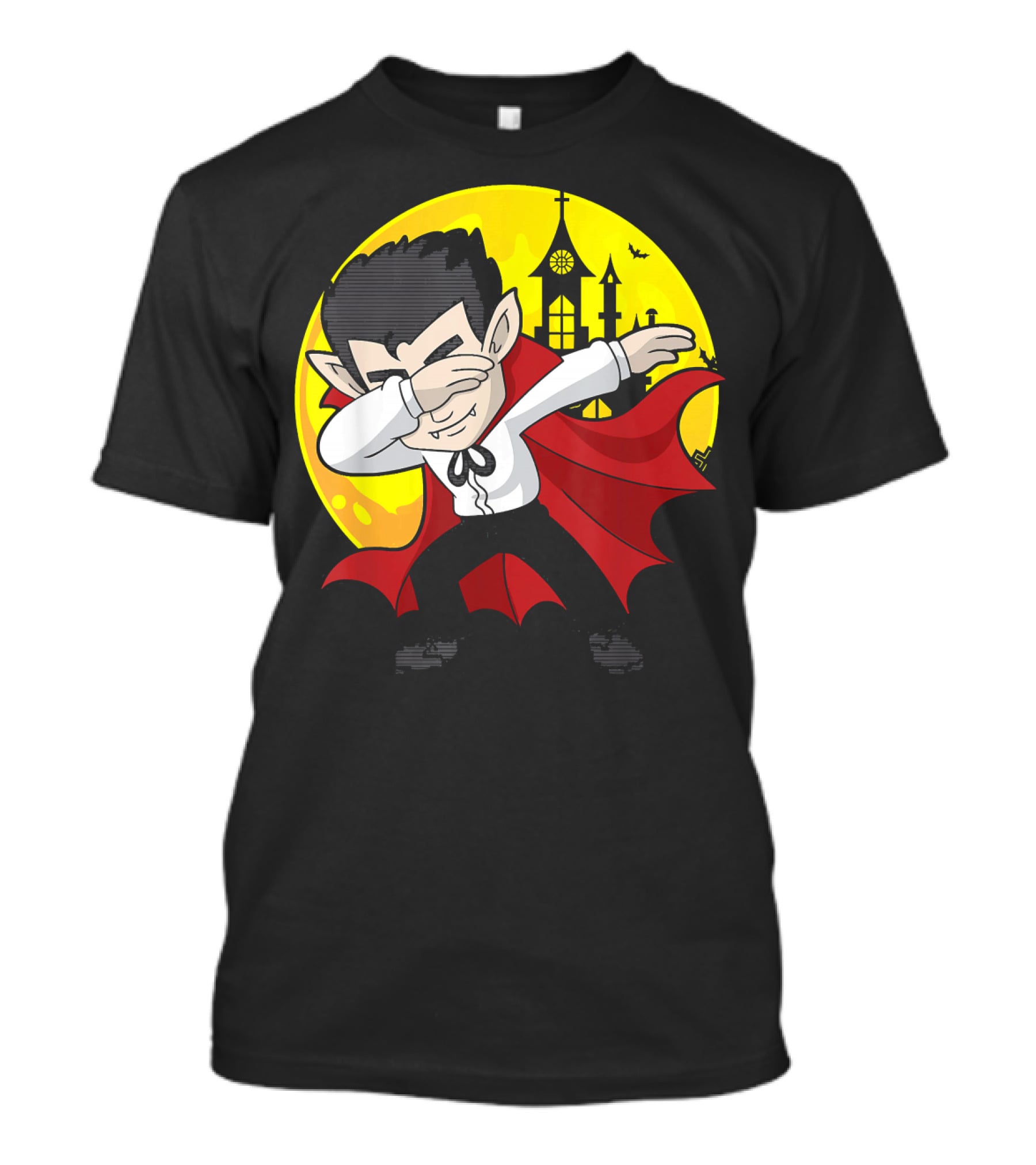 Vampire Dabbing Halloween Costume Dab Moon Castle T-Shirt