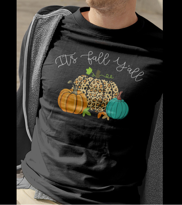 It's Fall Y'all Leopard Pumpkin Trio T-Shirt