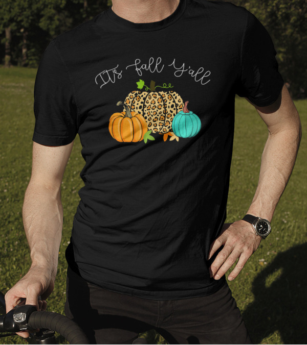 It's Fall Y'all Leopard Pumpkin Trio T-Shirt