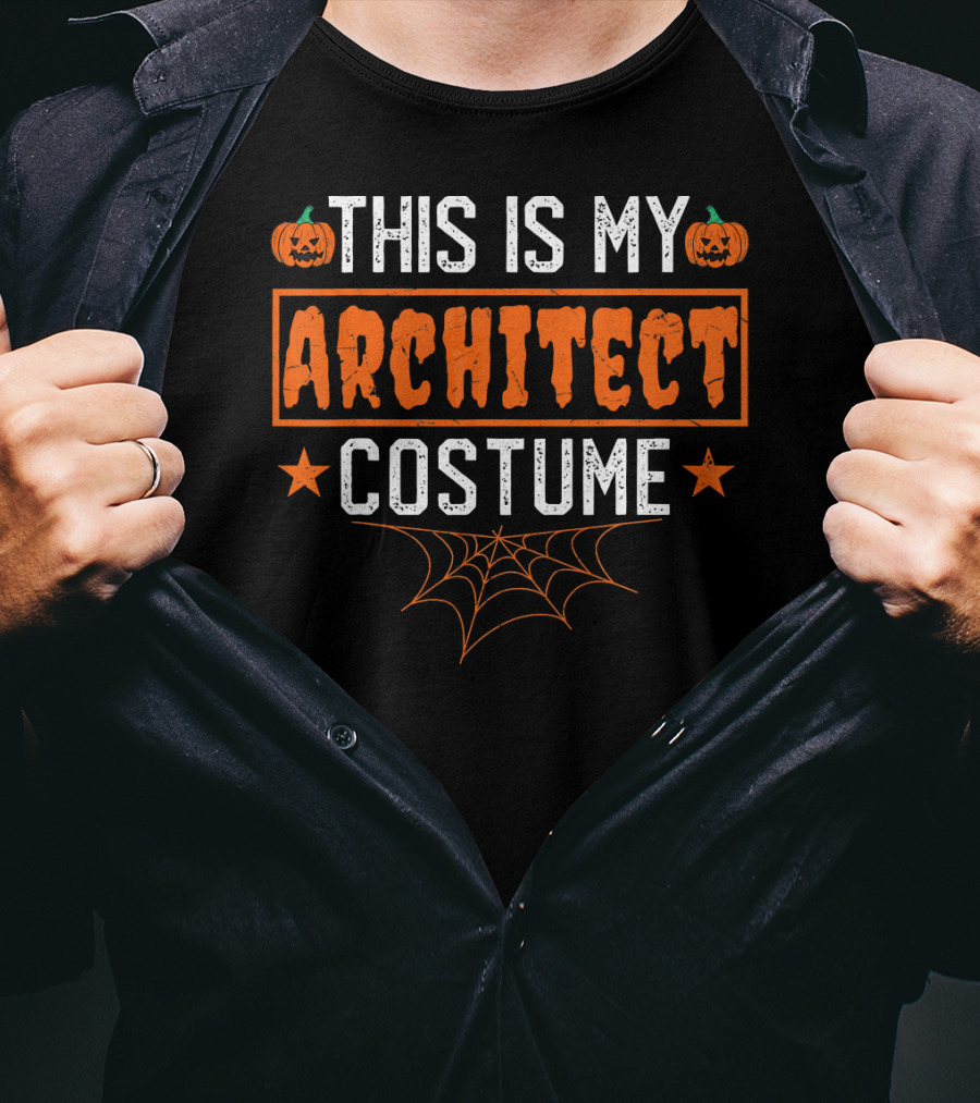 This Is My Architect Costume Halloween Pumpkins And Spiderweb T-Shirt