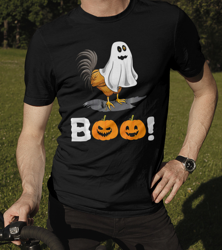Boo Chicken Halloween Costume With Pumpkins T-Shirt