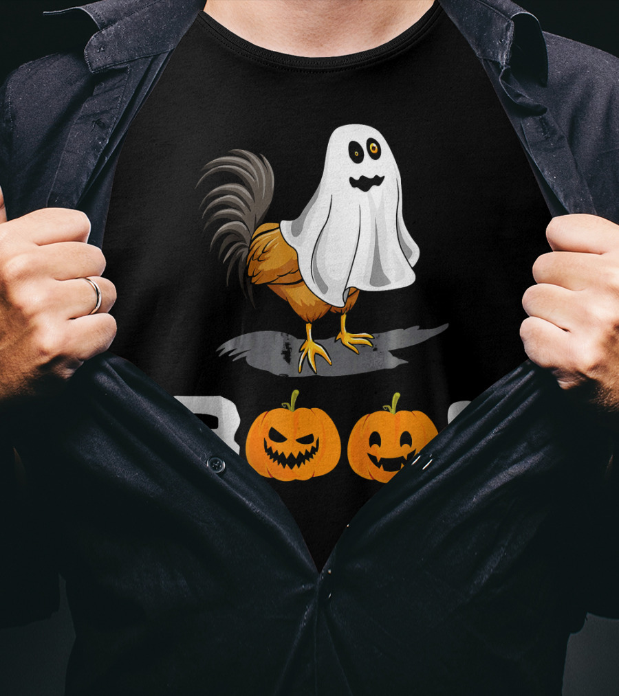 Boo Chicken Halloween Costume With Pumpkins T-Shirt