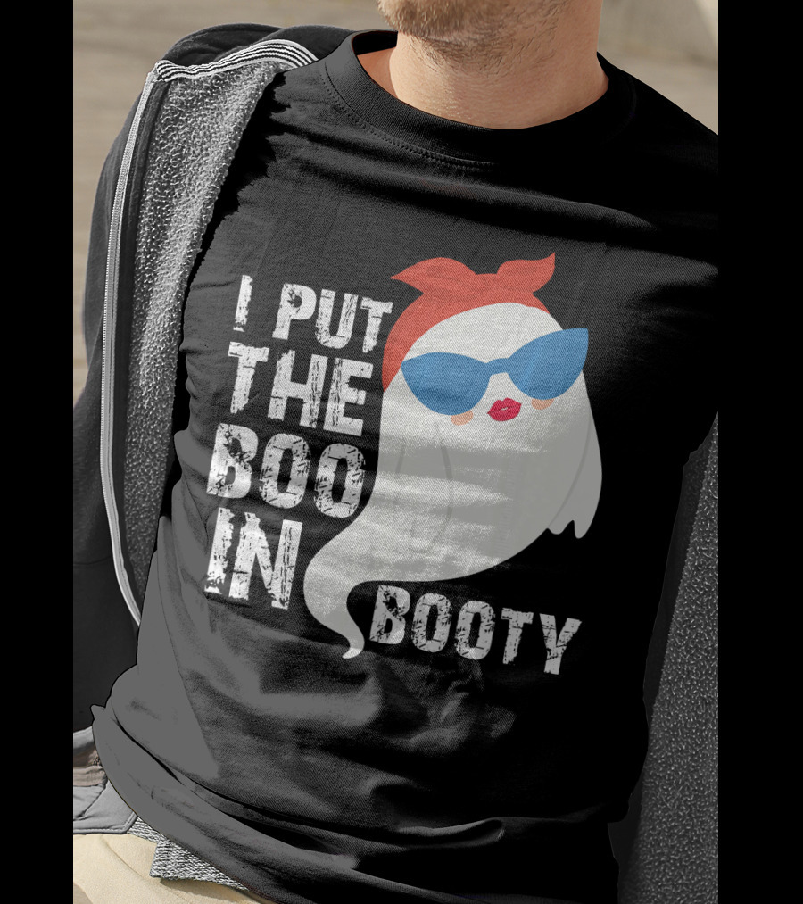 I Put The Boo In Booty Ghost With Sunglasses And Red Bandana T-Shirt