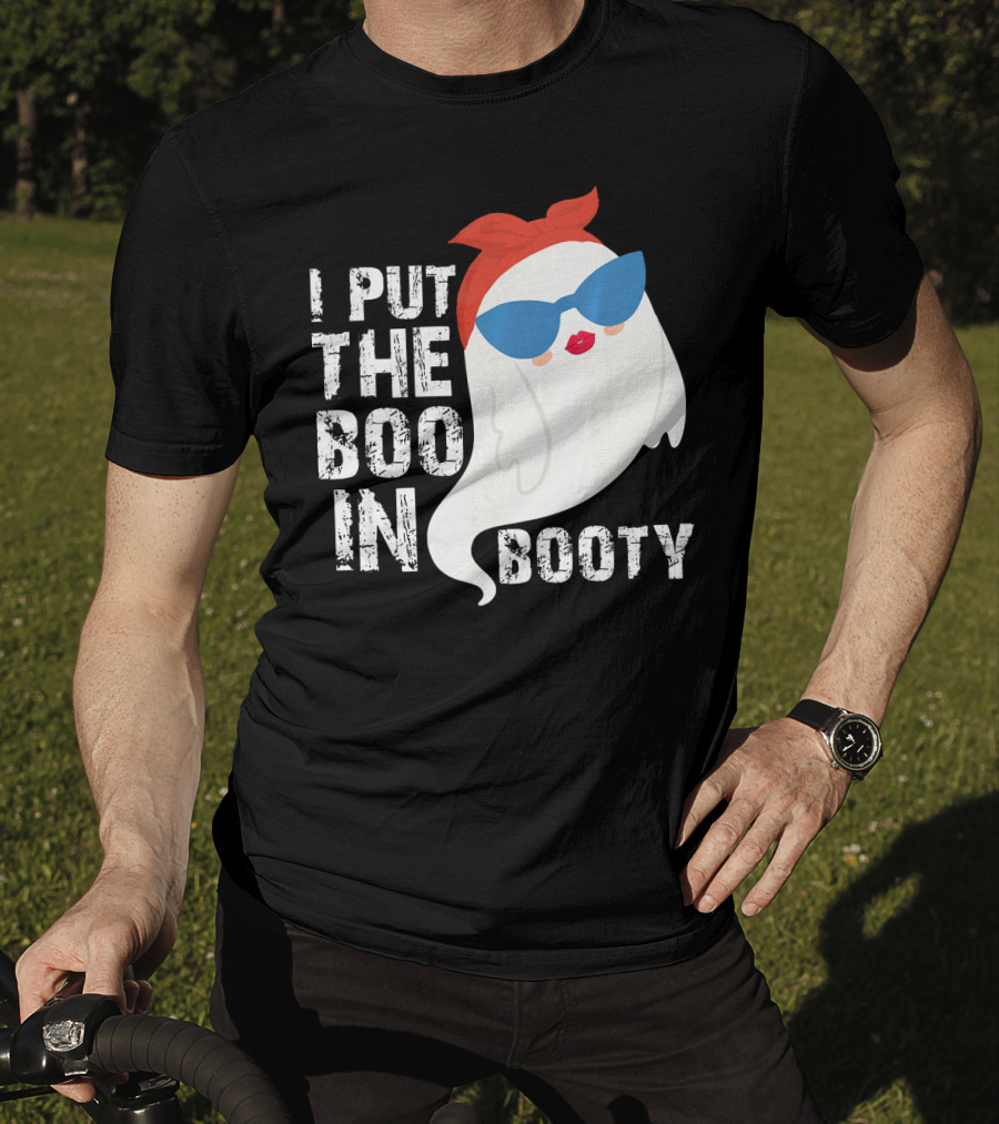 I Put The Boo In Booty Ghost With Sunglasses And Red Bandana T-Shirt