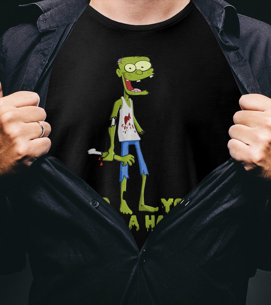 Do You Need A Hand Funny Zombie Cartoon With Detached Limb And Dripping Blood T-Shirt
