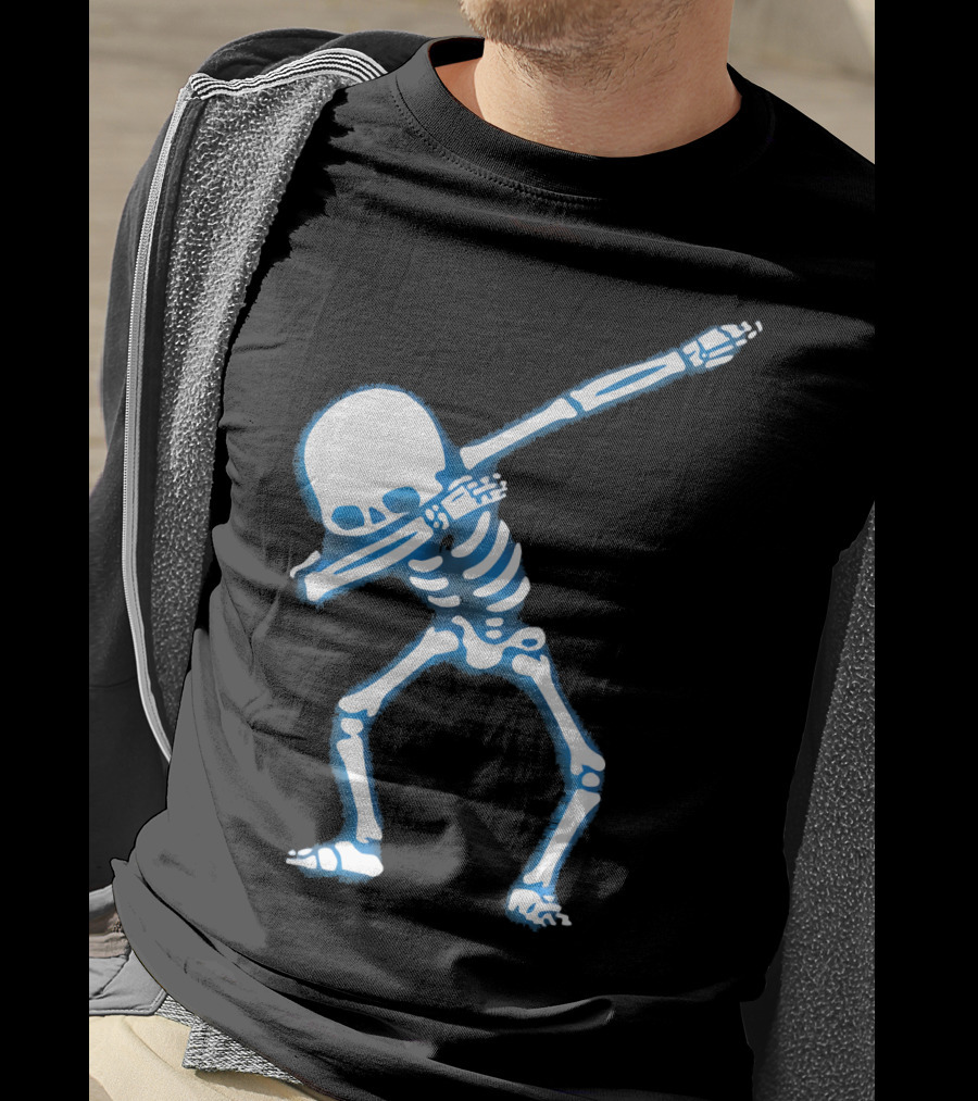 Dabbing Skeleton Dance Pose Fun Halloween T-Shirt