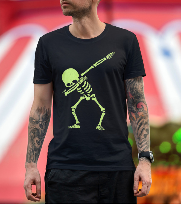Premium T-Shirt: Dabbing Skeleton Glow in the Dark Hip Hop Skull T-Shirt Dabbing Skeleton Glow in the Dark Hip Hop Skull T-Shirt
