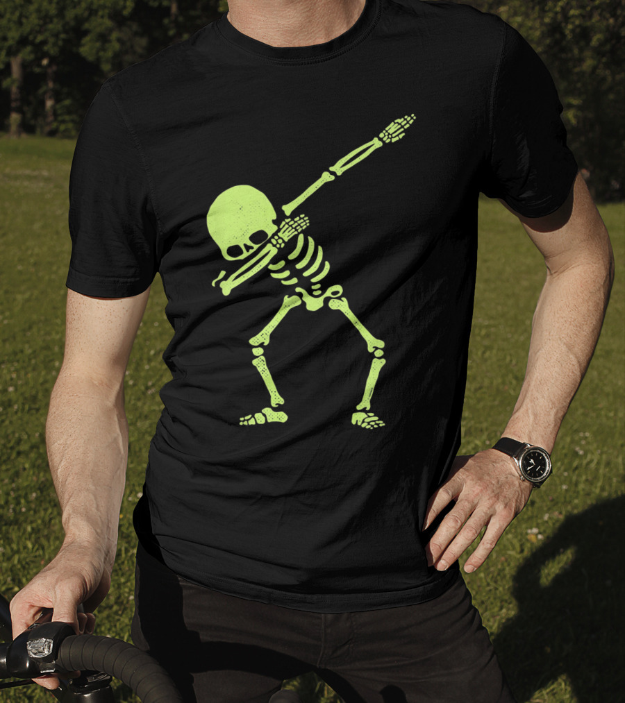 Dabbing Skeleton Glow In The Dark Hip Hop Skull T-Shirt