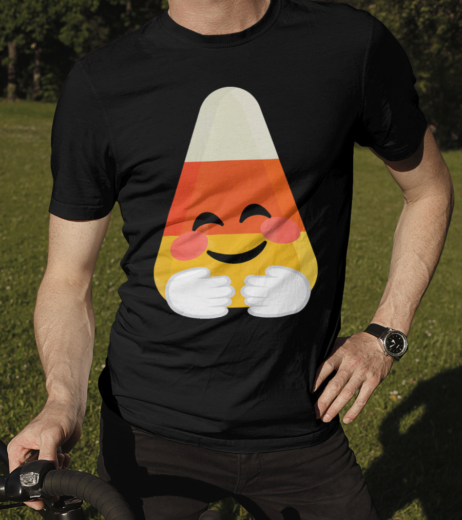 Candy Corn Emoji Hugs Embrace T-Shirt