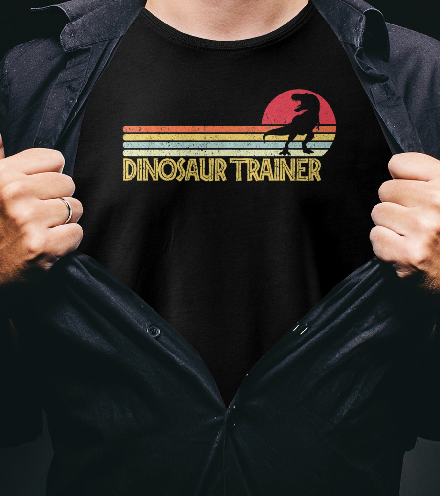 Dinosaur Trainer Retro Sunset Halloween Costume T-Shirt