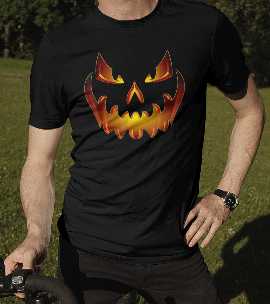 Spooky Halloween Scary Pumpkin Jack O Lantern Face T-Shirt