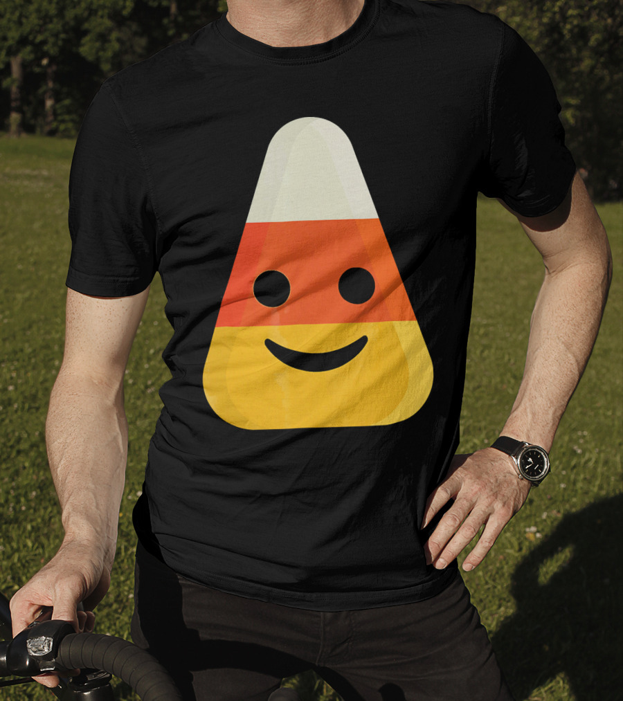 Candy Corn Smiling Emoji Face T-Shirt