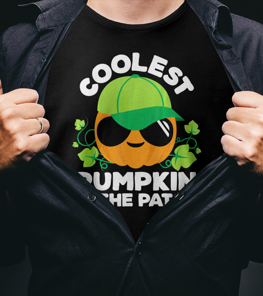 Coolest Pumpkin In The Patch Kids Pumpkin Patch Boys Or Girls Fall Co T-Shirt