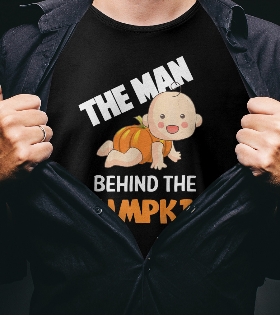 The Man Behind The Pumpkin Halloween Baby Costume Humor T-Shirt
