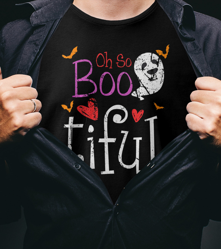 Oh So Boo Tiful Ghost Hearts And Bats T-Shirt