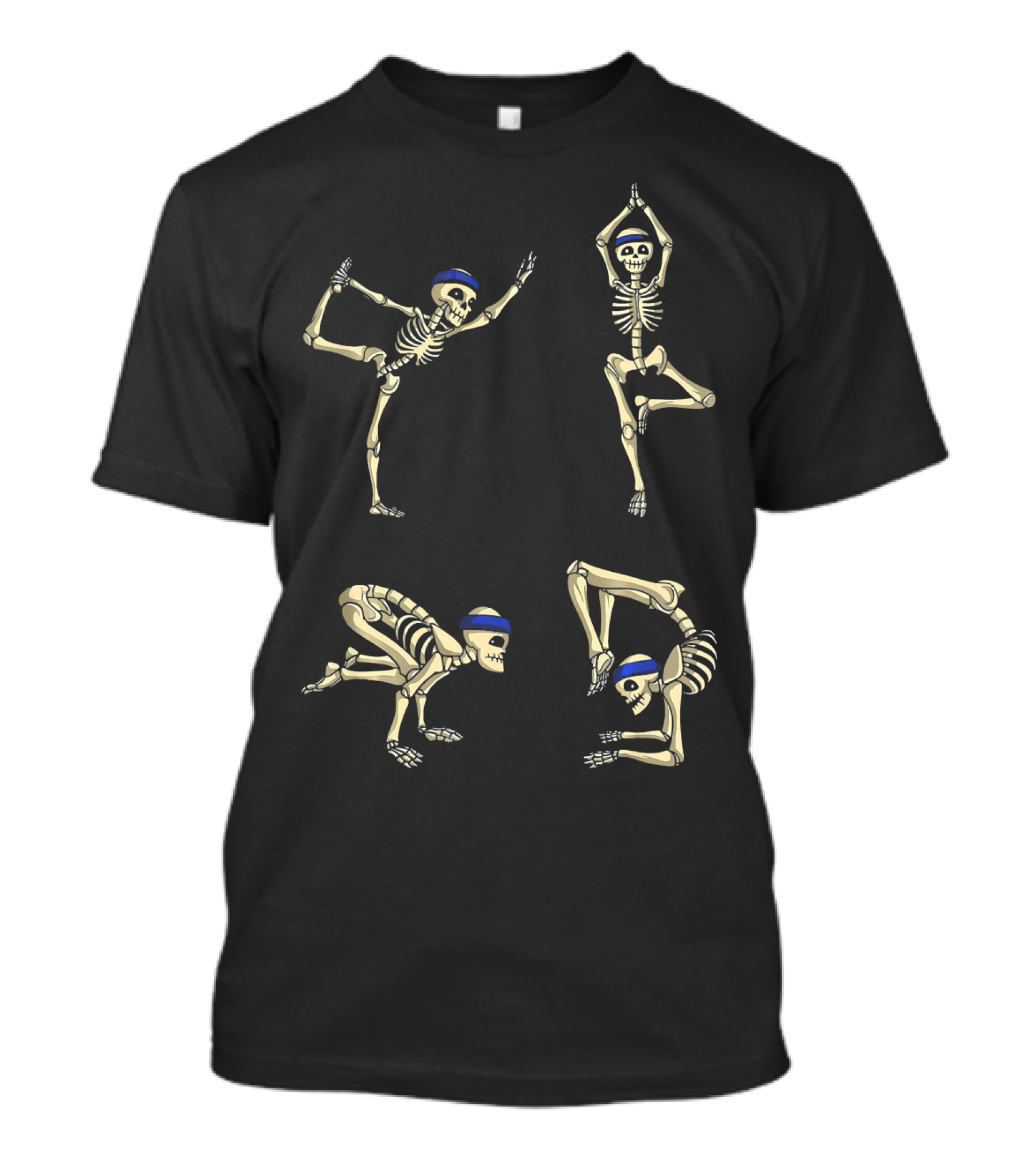 Skeleton Yoga Poses For Halloween Celebrations T-Shirt