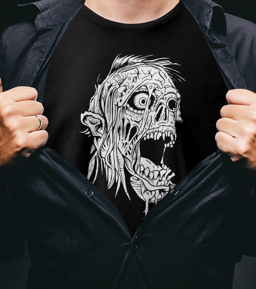 Zombie Halloween Horror Costume Top Creepy Skull T-Shirt