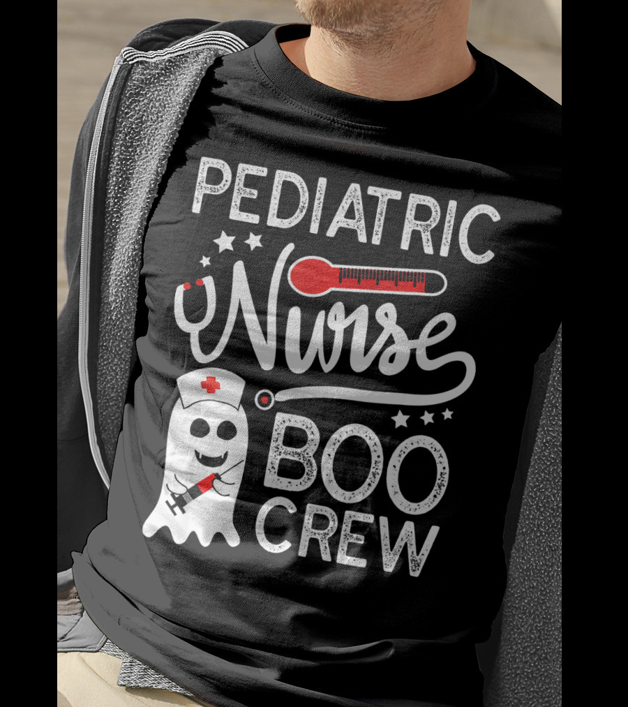 Pediatric Nurse Boo Crew Halloween Costume T-Shirt