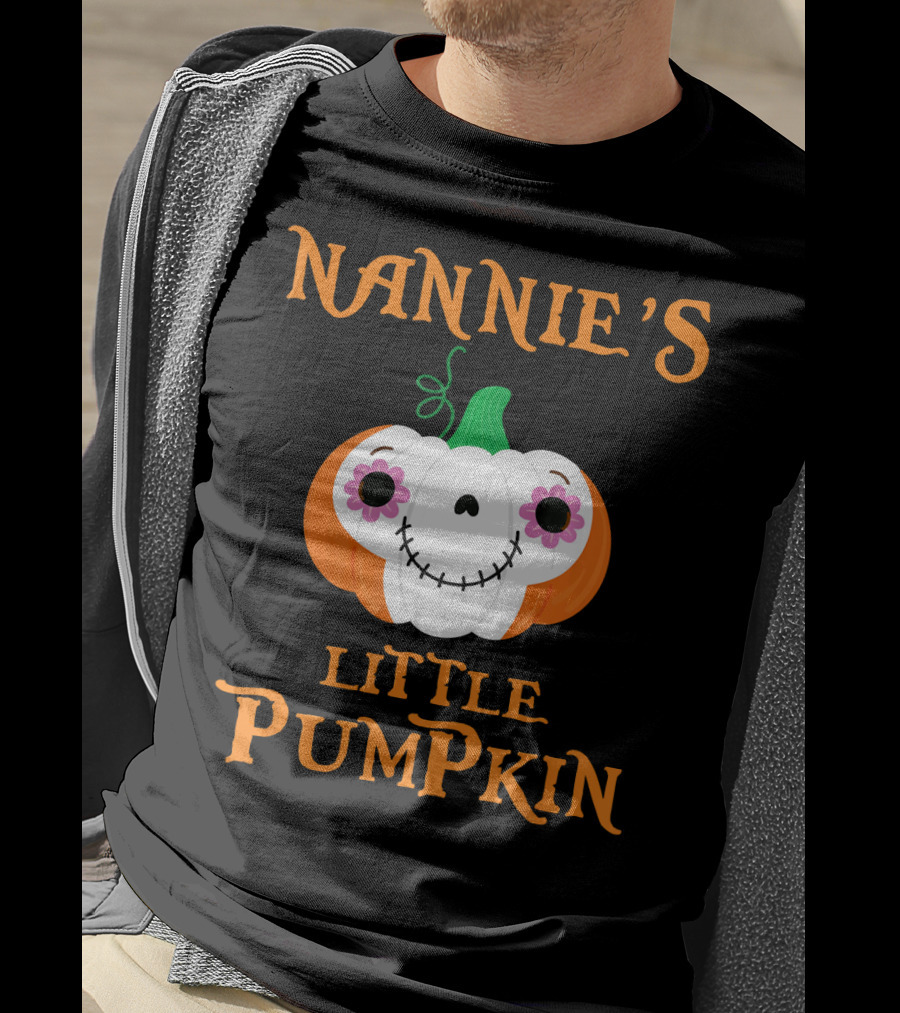 Nannie's Little Pumpkin Halloween Funny Face T-Shirt